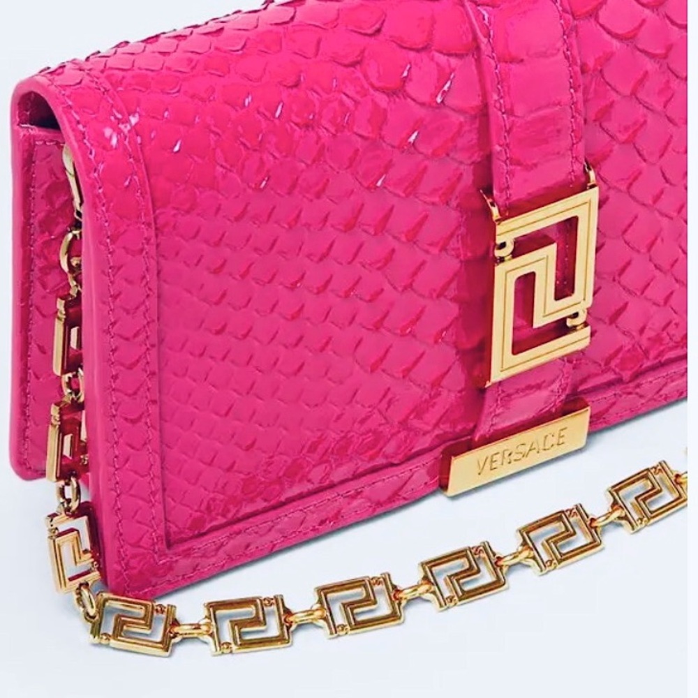 NWT Versace Wallet On Chain Greca Goddess Phyton